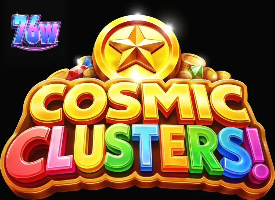 Interface vibrante do slot Cosmic Clusters com tema espacial e neon